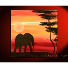 Pintura al óleo animal del arte africano hecho a mano (AN-017)